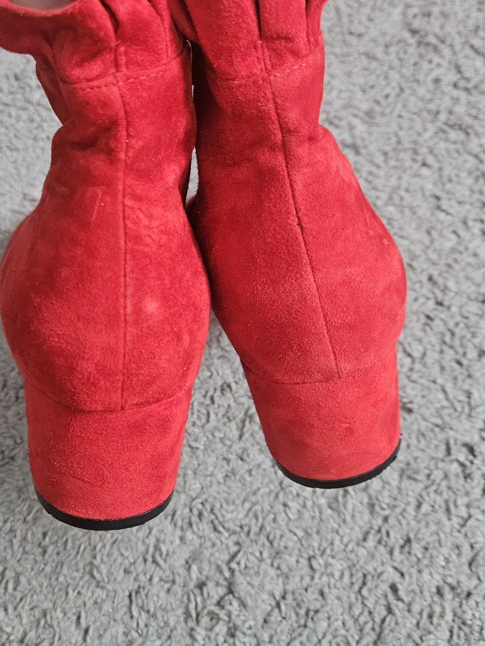 Silent D Antga Red Ruffle Suede Ankle Boots Size 37/6.5 - Picture 4 of 8